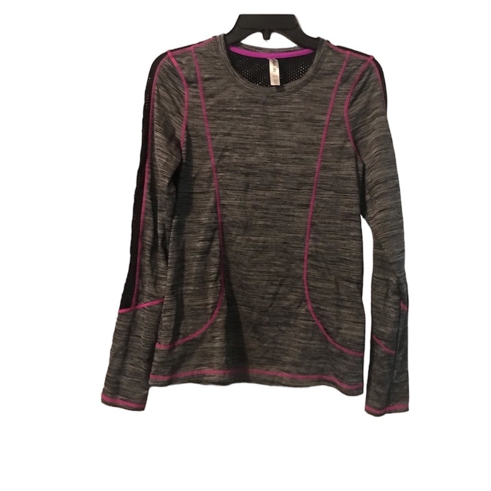 Kyodan Athletic long sleeve top gray/pink trim size S. EUC
